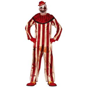 Halloween clownspak rood/wit gestreept voor heren - Carnavalskostuums