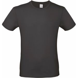 Zwart basic grote maten t-shirt met ronde hals voor heren van katoen - T-shirts
