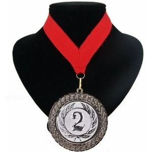 Medaille nr. 2 halslint rood - Fopartikelen
