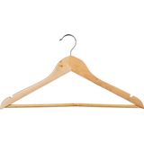 Set van 16x stuks houten kledinghangers 45 x 23 cm - Kledingkast hangers/kleerhangers