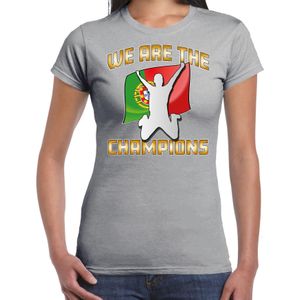 Verkleed T-shirt voor dames - Portugal - grijs - voetbal supporter - themafeest - Feestshirts