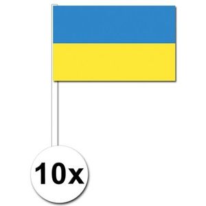 10 zwaaivlaggetjes Oekraiense vlag - Vlaggen