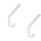 SIRO Kapstokhaak - 2x - wit - aluminium - 7,8 x 1,18 cm - haakje - Kapstokhaken