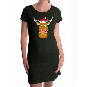 Fout rudolf het rendier kerst jurkje zwart voor dames - Kerst kleding / outfit - Kerst kostuums