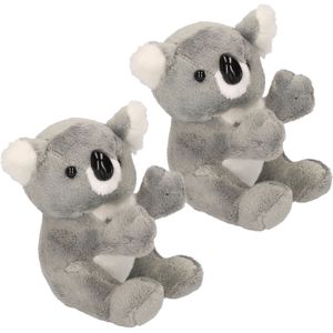Set van 2x stuks pluche koala knuffel beer 14 cm - knuffelberen papa en mama