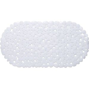 Witte anti-slip badmat 68 x 35 cm ovaal - Badmatjes