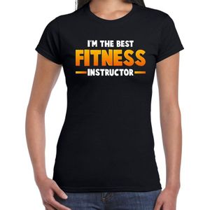 Im the best fitness instructor t-shirt zwart voor dames  - Feestshirts