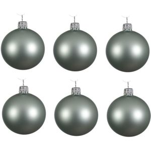 Decoris kerstballen - 6x st - mintgroen - 6 cm - glas - mat - kerstversiering - Kerstbal