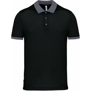 Poloshirt Sport Pro premium quality - zwart/grijs - mesh polyester - voor heren - Polo shirts