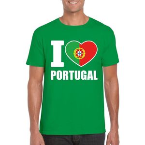 Groen I love Portugal fan shirt heren - Feestshirts