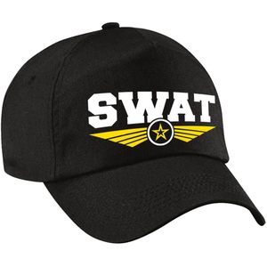 Politie SWAT team logo pet zwart voor volwassenen - Verkleedhoofddeksels