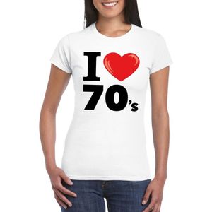 I love seventies t-shirt wit dames - Feestshirts