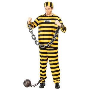 Zwart/geel gevangene halloween / carnaval kostuum - Carnavalskostuums