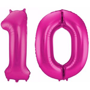 Roze folie ballonnen 10 jaar - Ballonnen