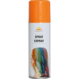 Carnaval verkleed haar verf/spray - oranje - spuitbus - 125 ml - Verkleedhaarkleuring