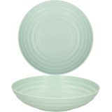 PlasticForte Rond bord/camping - 8x - diep bord - D19 cm - mintgroen - kunststof - soepborden