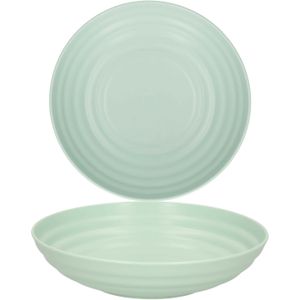 Vancasso Bonbon, 6-delige set soepborden van aardewerk, soepborden 1500 ml, grote diepe pastatellers, noedelschalen, saladeschaal voor vaatwasser en magnetron, Beige