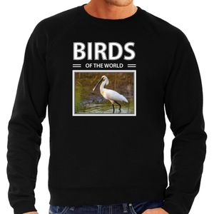 Lepelaars vogel sweater / trui met dieren foto birds of the world zwart voor heren - Sweaters