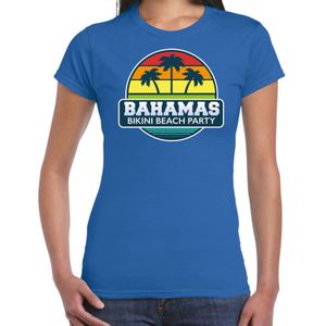 Bahamas zomer t-shirt / shirt Bahamas bikini beach party blauw voor dames - Feestshirts