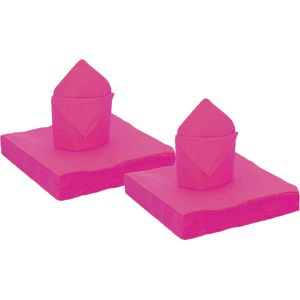 50x stuks feest servetten fuchsia roze - 40 x 40 cm - papier - Feestservetten