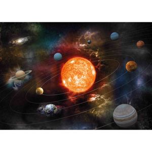 Poster van planeten in zonnestelsel / Melkweg voor op kinderkamer / school 84 x 59 cm - Posters