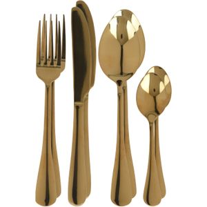 Excellent Houseware Bestekset Tableware Collection - 32-delig - goud - RVS - 8 personen