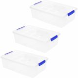Plasticforte Opbergbox met deksel - 8x - 2 liter - transparant - kunststof - Opbergbox