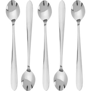 Excellent Houseware lange Koffielepels/theelepels - 15x - RVS - 21 cm - latte macchiato - dessertlepels
