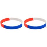 25x stuks rubberen supporters armbandje Holland - Verkleedarmdecoratie
