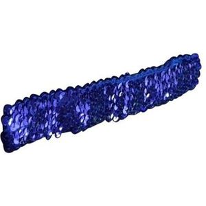 Blauwe glitter pailletten disco haarband - Verkleedhoofddeksels