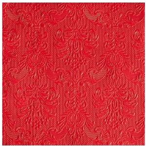 30x Luxe servetten barok patroon rood 3-laags  - Feestservetten
