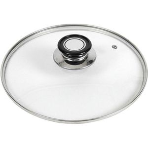 Universele glazen steel/saus pannendeksel - van 18 cm - voor pannen van 17 cm