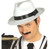4x stuks verkleedkleding gangsterhoed wit - Verkleedhoofddeksels