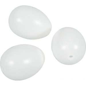 30x witte nep paaseieren plastic 6 cm - Feestdecoratievoorwerp