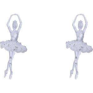 2x Kerstboomhanger/Kersthanger transparante ballerinas 17,4 cm kunststof - Kersthangers