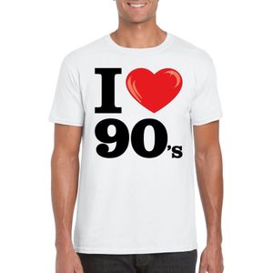 I love nineties t-shirt wit heren - Feestshirts