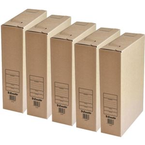 Kantoor archiefdoos - 10x - karton - bruin - 23 x 32 cm - A4 formaat - kantoor artikelen - Opbergmap