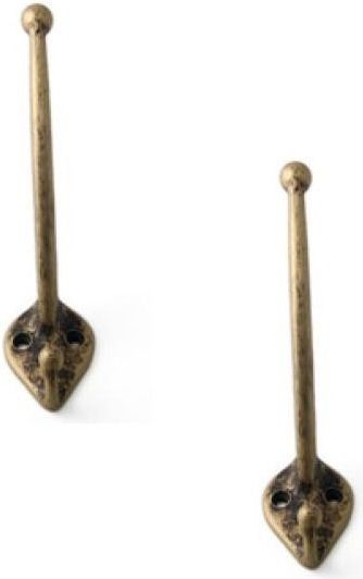 3x Luxe kapstokhaken / jashaken / kapstokhaakjes aluminium antiek brons enkele haak 13 x 3,5 cm - Kapstokhaken