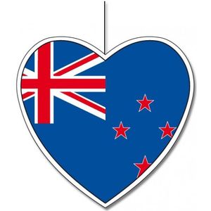 Hangdecoratie hartvormig Nieuw Zeeland 28 cm - Feestdecoratievoorwerp