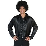 Zwarte disco blouse voor heren - Carnavalsblouses