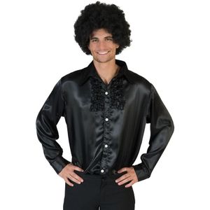 Zwarte disco blouse voor heren - Carnavalsblouses