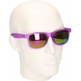 8x stuks paarse zonnebril met spiegelglas - Verkleedbrillen
