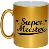 Super meester bedankt gouden mok / beker 330 ml - feest mokken