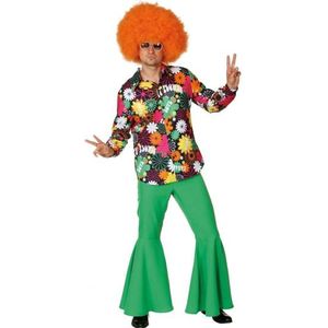 Hippie Sixties verkleed overhemd met bloemen heren - Carnavalsblouses
