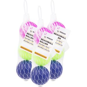 Set van 9x stuks gekleurde premium beachballetjes - beachball balletjes