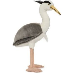 Pluche speelgoed reiger dierenknuffel 33 cm - Vogel knuffels