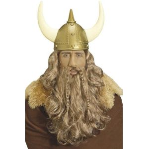 Vikingen pruik met baard en snor - Verkleedpruiken