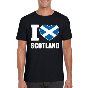 Zwart I love Schotland fan shirt heren - Feestshirts