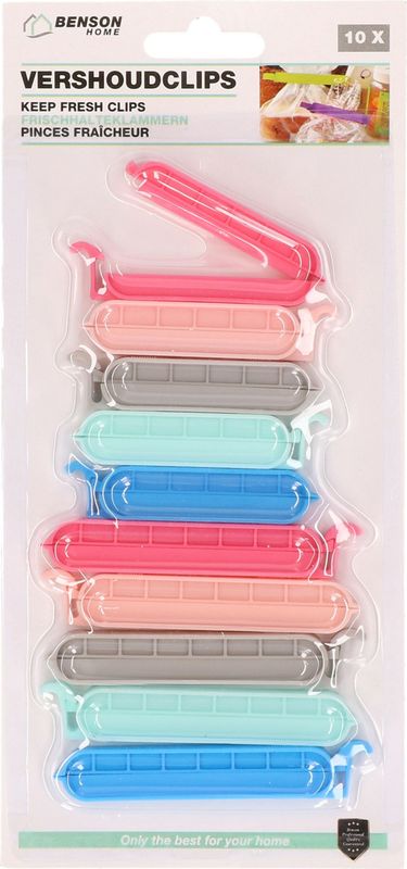 Set van 20x gekleurde vershoudclips / vershoudknijpers - zakklemmen