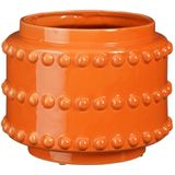 Mica Decorations Pot - 2x - boaz - gebobbeld - oranje - 19 x 22 cm